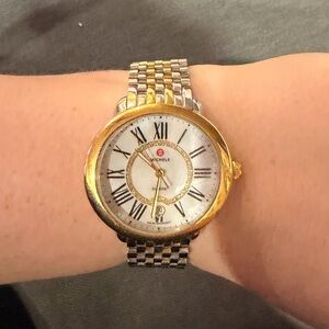 Michele Two-Tone Gold and Silver Watch